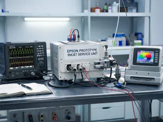 Epson R&D bench testing prototype unit