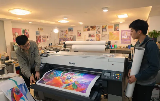 Commercial print service bureau with Epson wide format printer