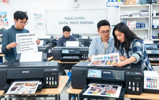 School print lab with Epson photo printers