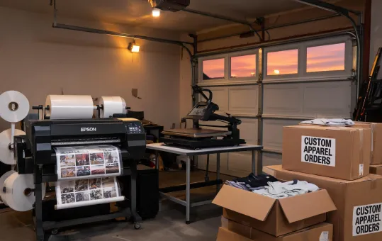 Garage studio using Epson DTF printer